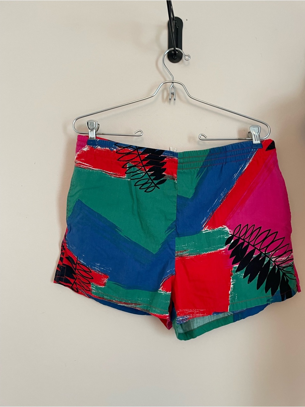 Dior Multicolor Abstract Print Athletic Shorts - Red, Green, Blue, Pink Vintage
